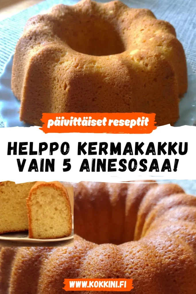 Helppo kermakakku: Vain 5 ainesosaa!