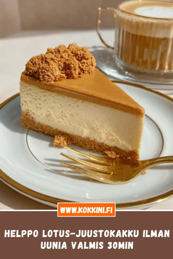 Helppo Lotus-juustokakku ilman uunia valmis 30min