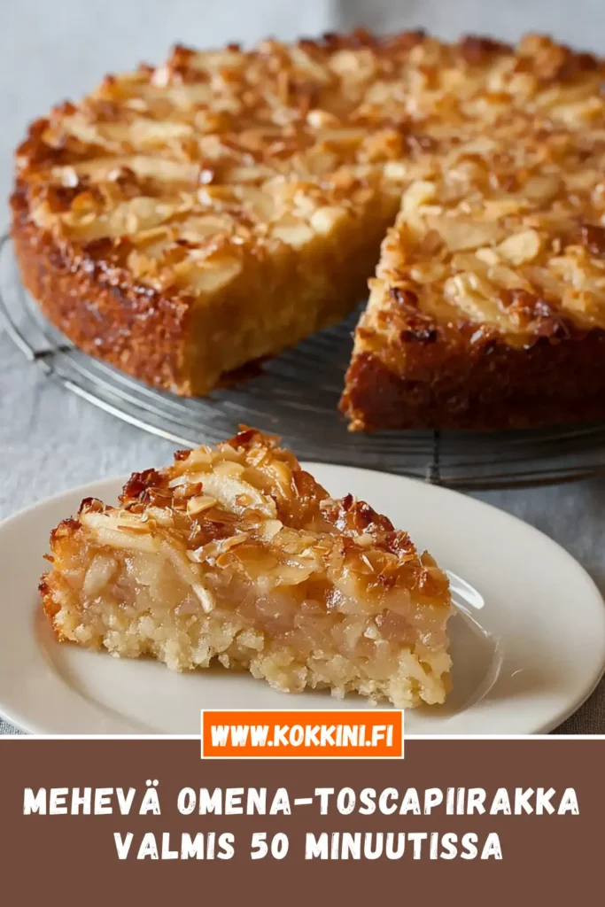Mehevä omena-toscapiirakka – valmis 50 minuutissa