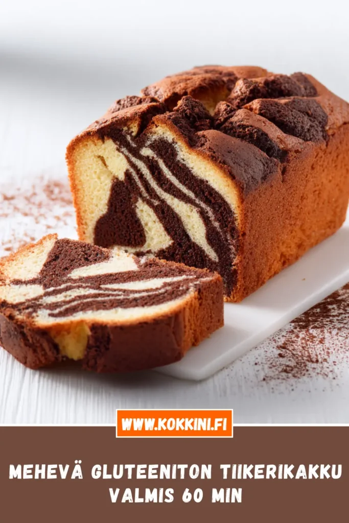Mehevä gluteeniton tiikerikakku: valmis 60 minuutissa