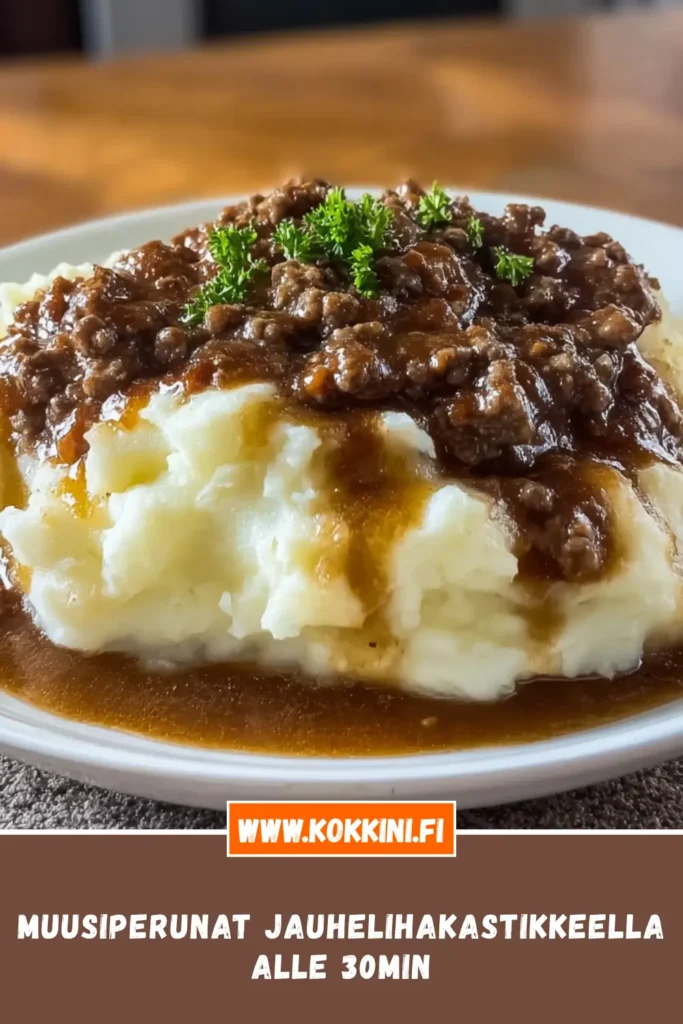 Muusiperunat jauhelihakastikkeella alle 30 minuutissa