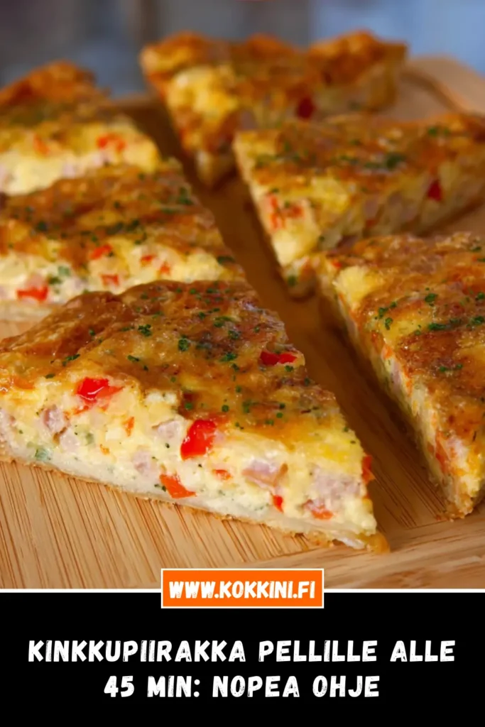 Kinkkupiirakka pellille alle 45 min – Nopea ohje