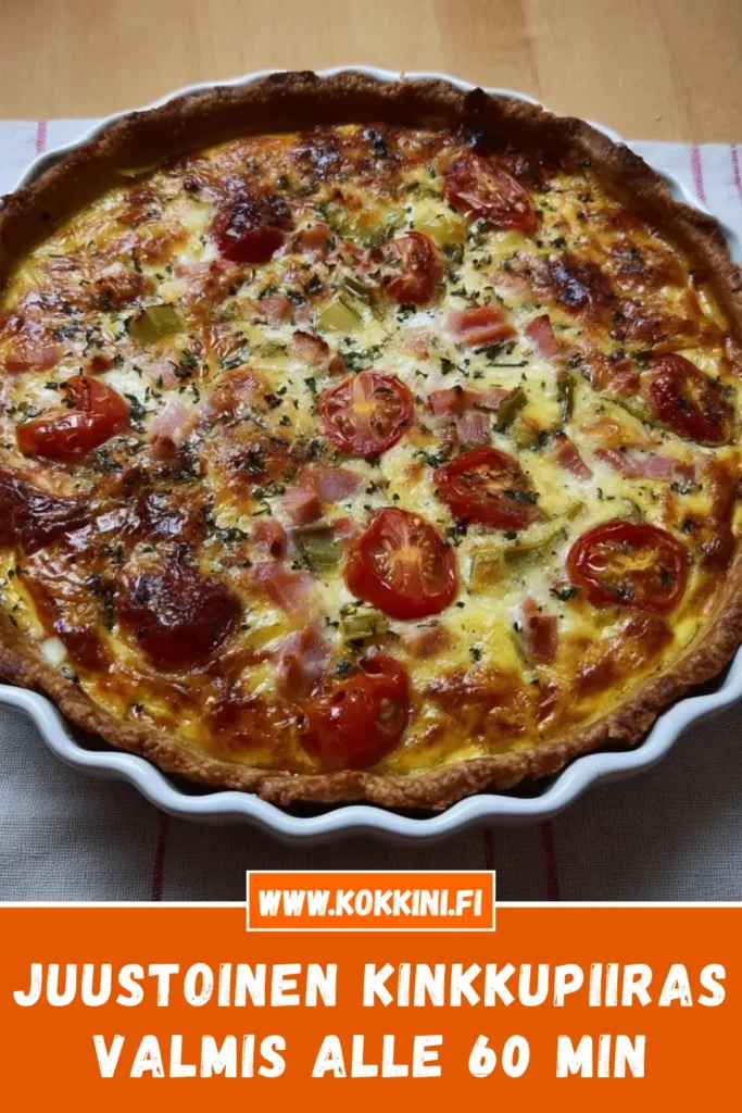 Juustoinen kinkkupiiras – Valmis alle 60 minuutissa