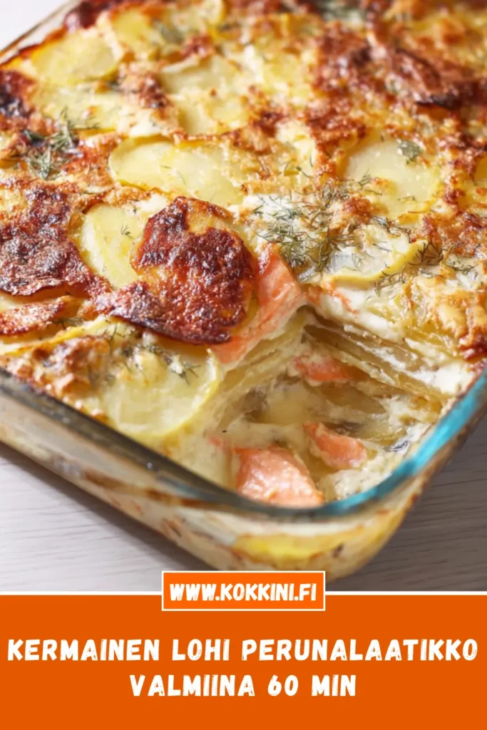 Kermainen lohi perunalaatikko valmiina 60 minuutissa