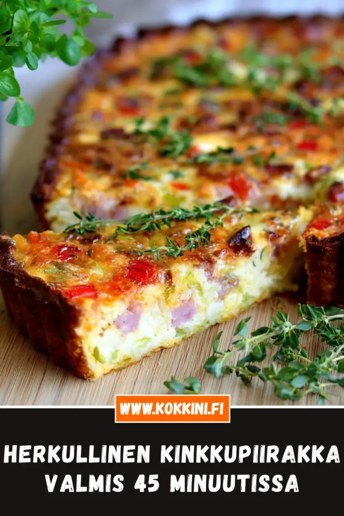 Herkullinen kinkkupiirakka valmis 45 minuutissa
