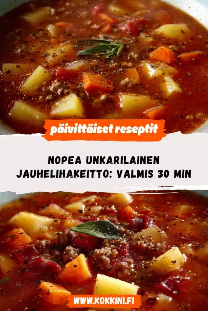 Nopea unkarilainen jauhelihakeitto – Valmis 30 min