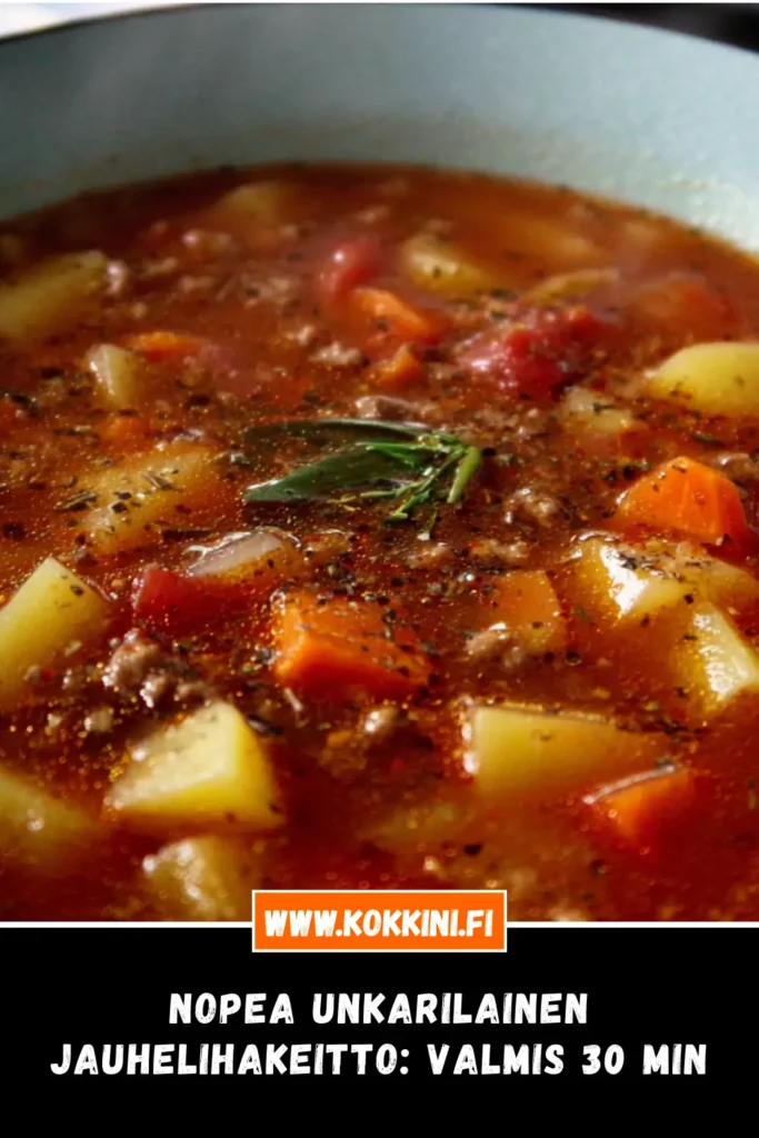 Nopea unkarilainen jauhelihakeitto – Valmis 30 min