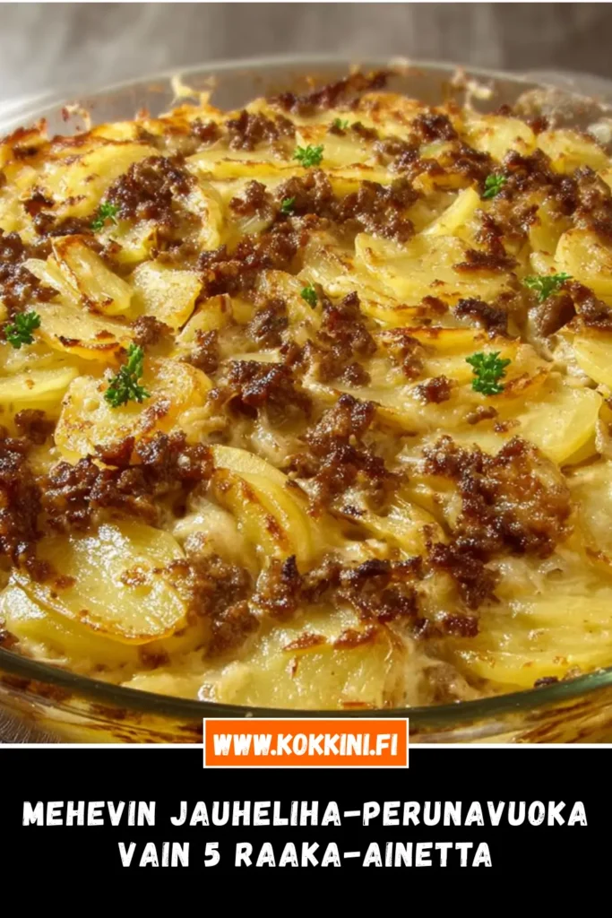 Mehevin jauheliha-perunavuoka: Vain 5 raaka-ainetta