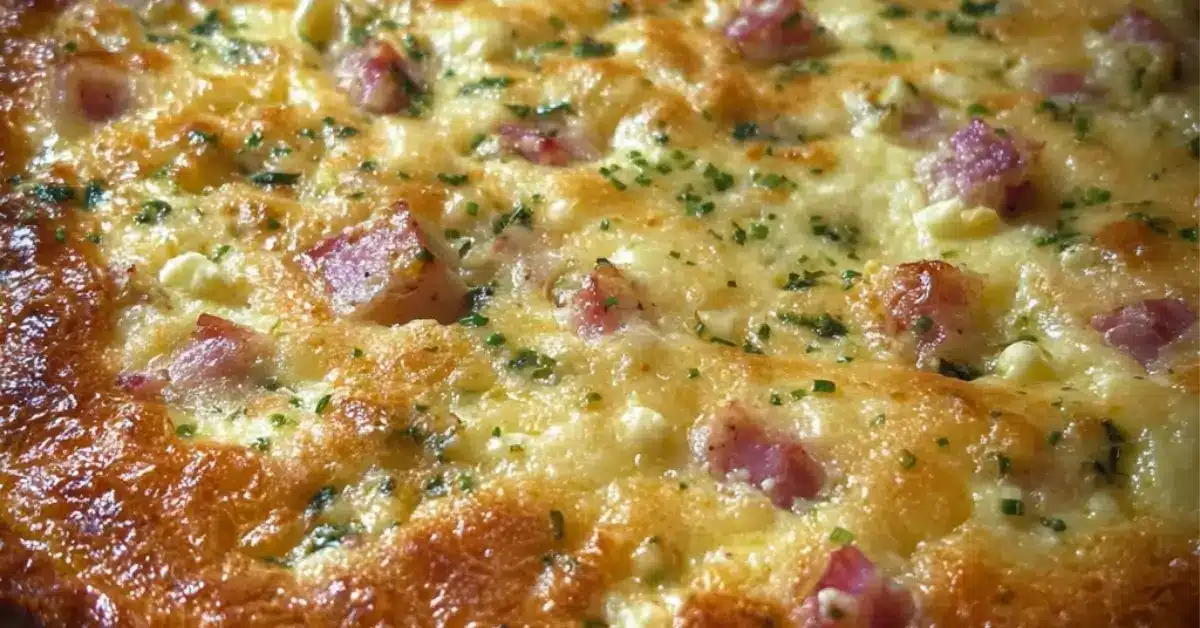 Kielenvievä gluteeniton juusto-kinkkupiirakka