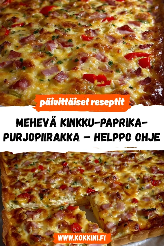 Mehevä kinkku-paprika-purjopiirakka – helppo ohje