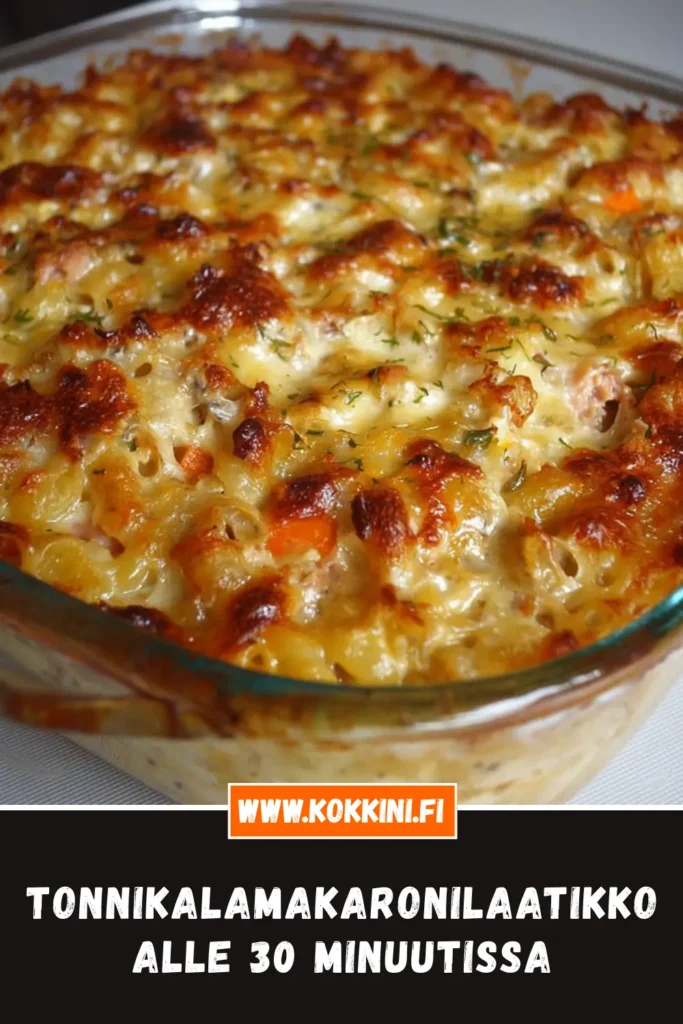 Tonnikalamakaronilaatikko alle 30 minuutissa