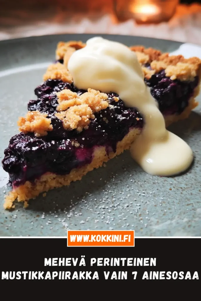 Mehevä perinteinen mustikkapiirakka – Vain 7 ainesosaa