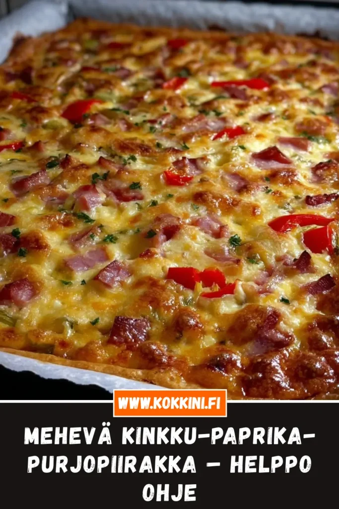 Mehevä kinkku-paprika-purjopiirakka – helppo ohje