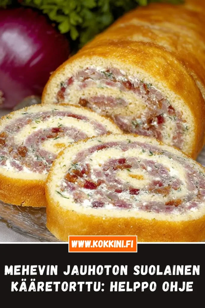 Mehevin jauhoton suolainen kääretorttu: Helppo ohje