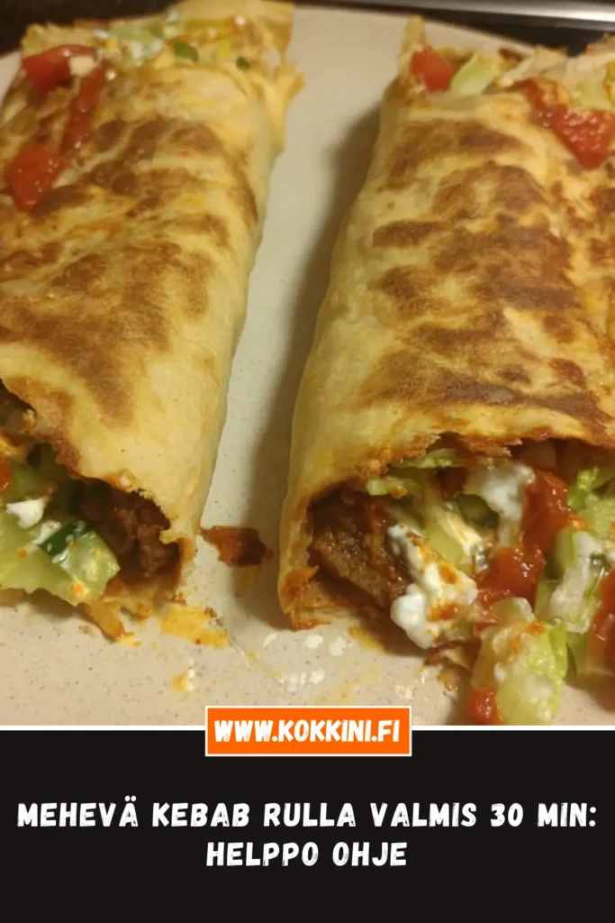Mehevä kebab rulla valmis 30 minuutissa: Helppo ohje