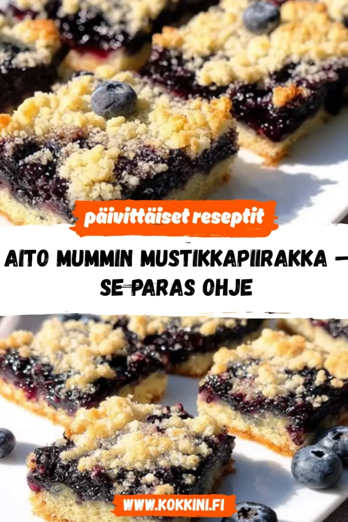 Takuuvarma mummin mustikkapiirakka 3 helpossa vaiheessa