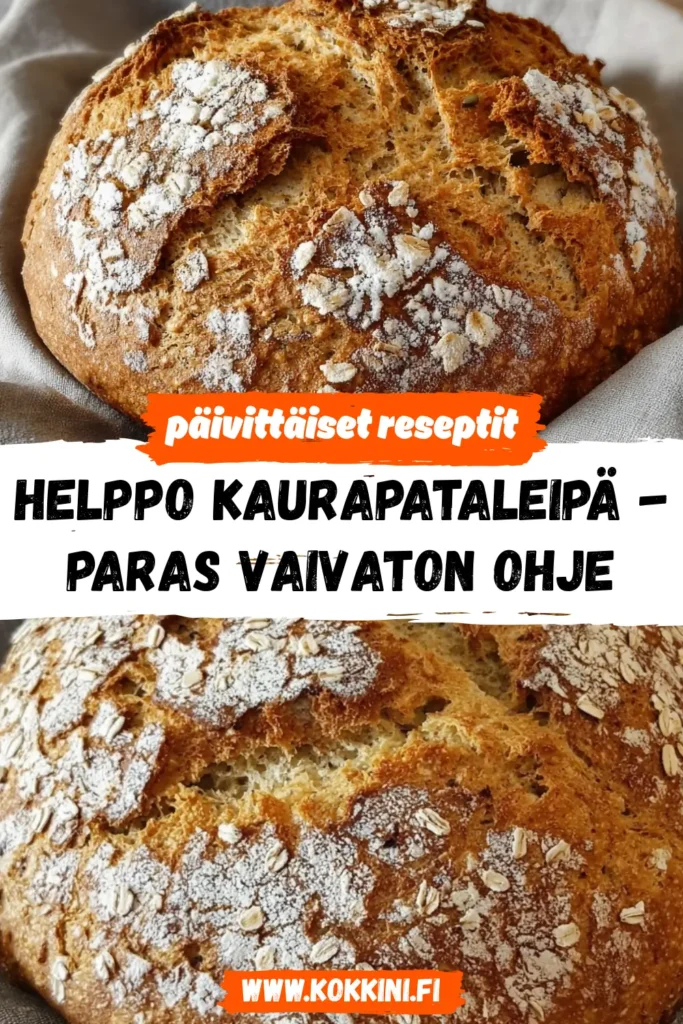 Helppo kaurapataleipä - Paras vaivaton ohje