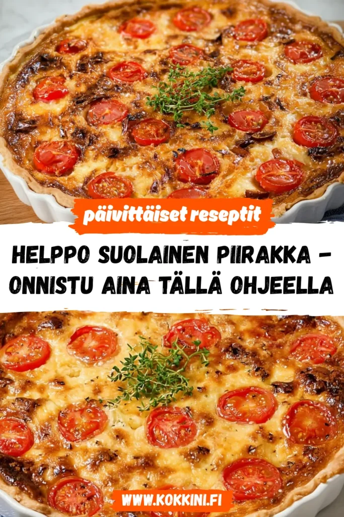Täydellinen suolainen piirakka: mehevä ja helppo resepti