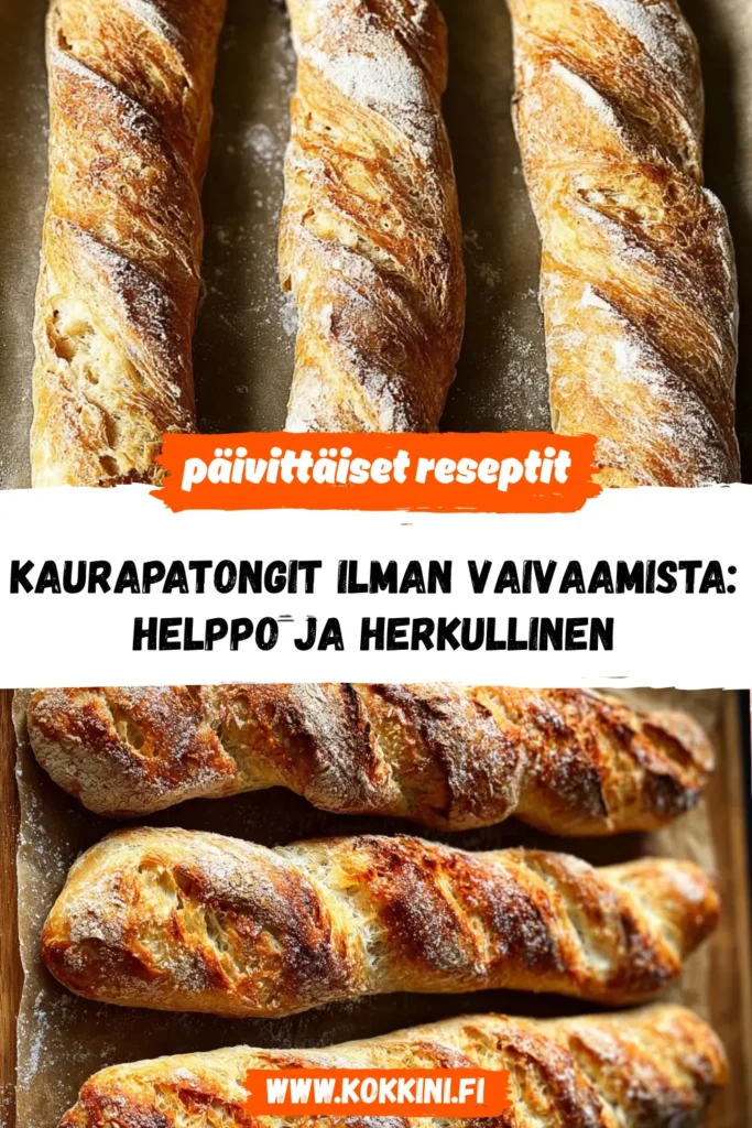 Rapeakuoriset kaurapatongit: Helppo ja nopea ohje