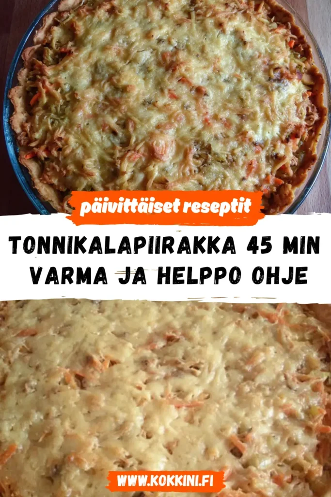 Tonnikalapiirakka 45 min – varma ja helppo ohje
