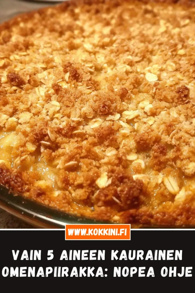 Vain 5 aineen kaurainen omenapiirakka – Nopea ohje