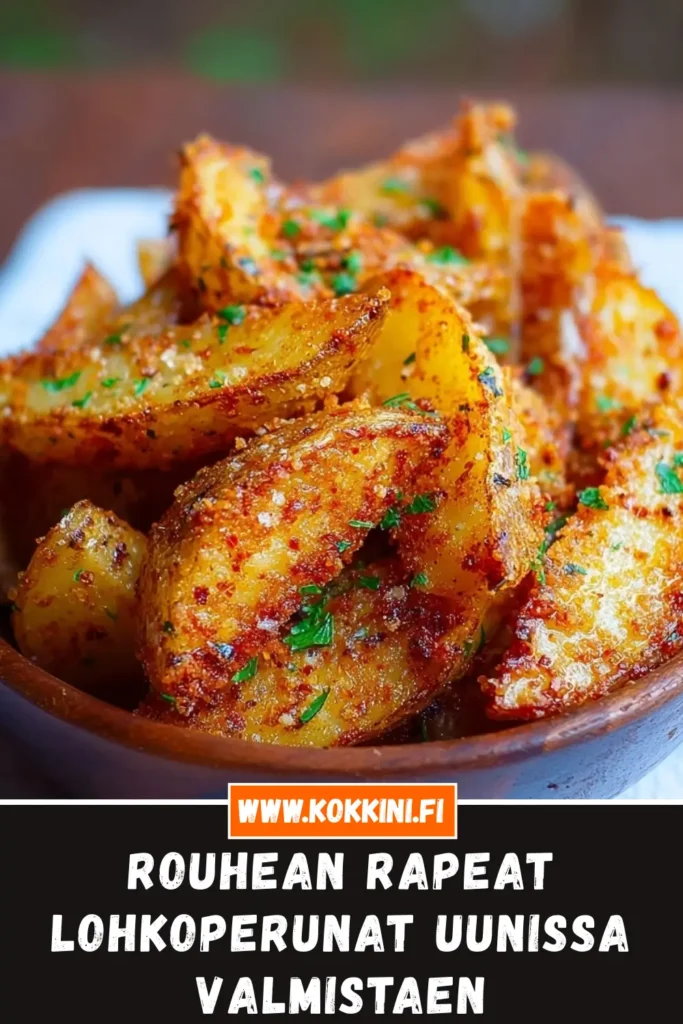 Rapeat lohkoperunat uunissa: Yksi niksi takaa rapsakkuuden