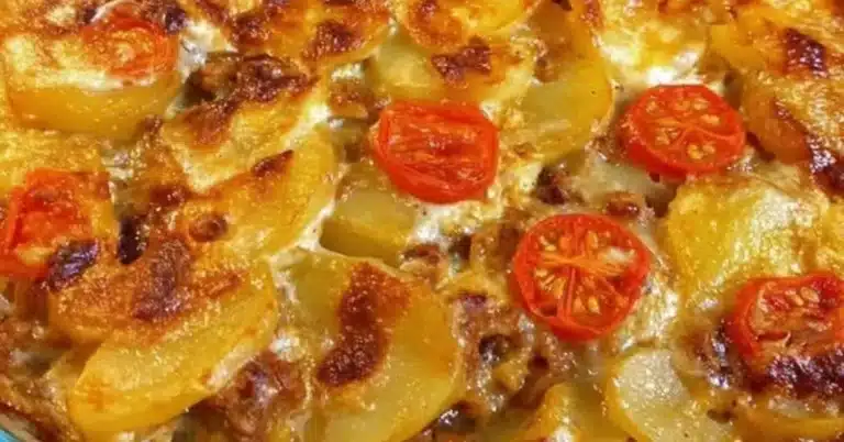 Helppo valkosipulinen jauheliha-perunalaatikko (5 vaihetta)