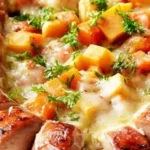 Mehevä uunimakkara bataatti-juuresgratiinilla – helppo ohje