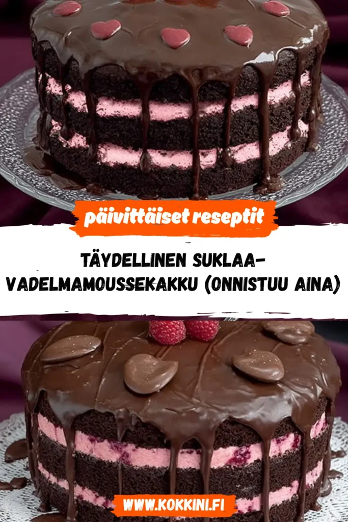 Täydellinen suklaa-vadelmamoussekakku (onnistuu aina)