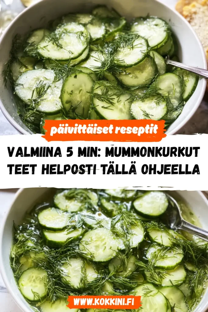 Valmiina 5 min: Mummonkurkut teet helposti tällä ohjeella
