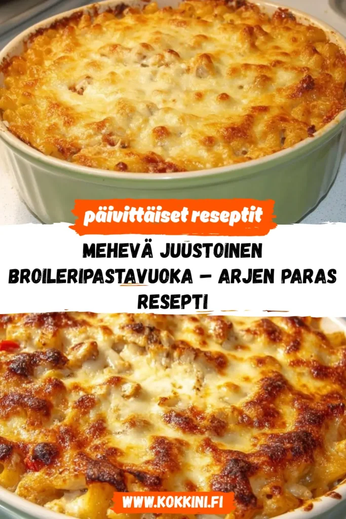 Mehevä juustoinen broileripastavuoka – arjen paras resepti