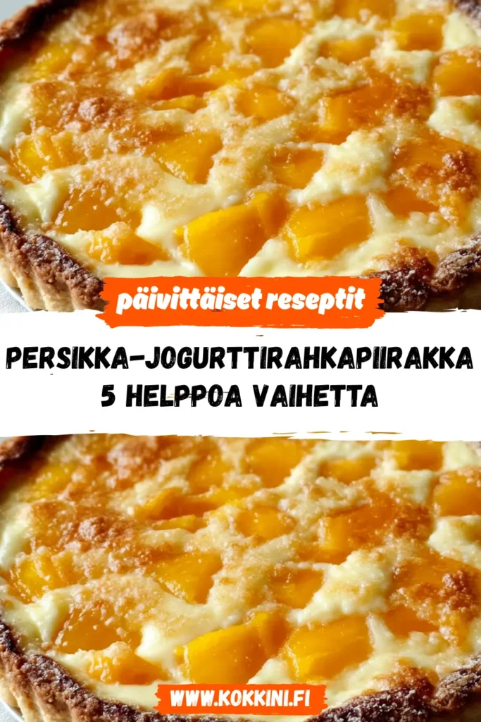 Persikka-jogurttirahkapiirakka: 5 helppoa vaihetta