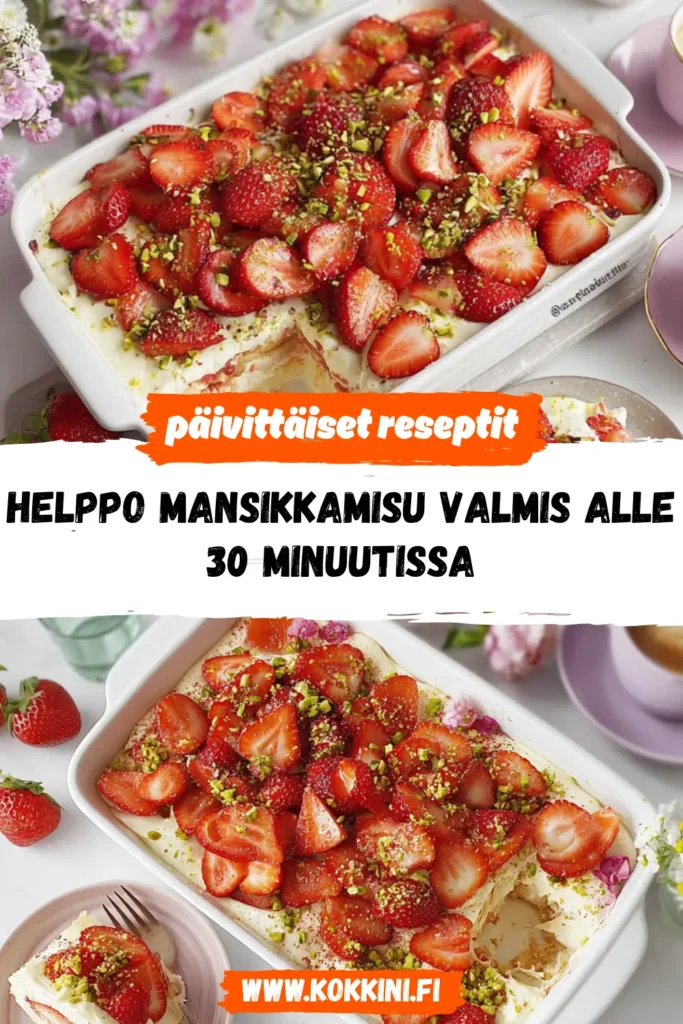 Helppo mansikkamisu valmis alle 30 minuutissa