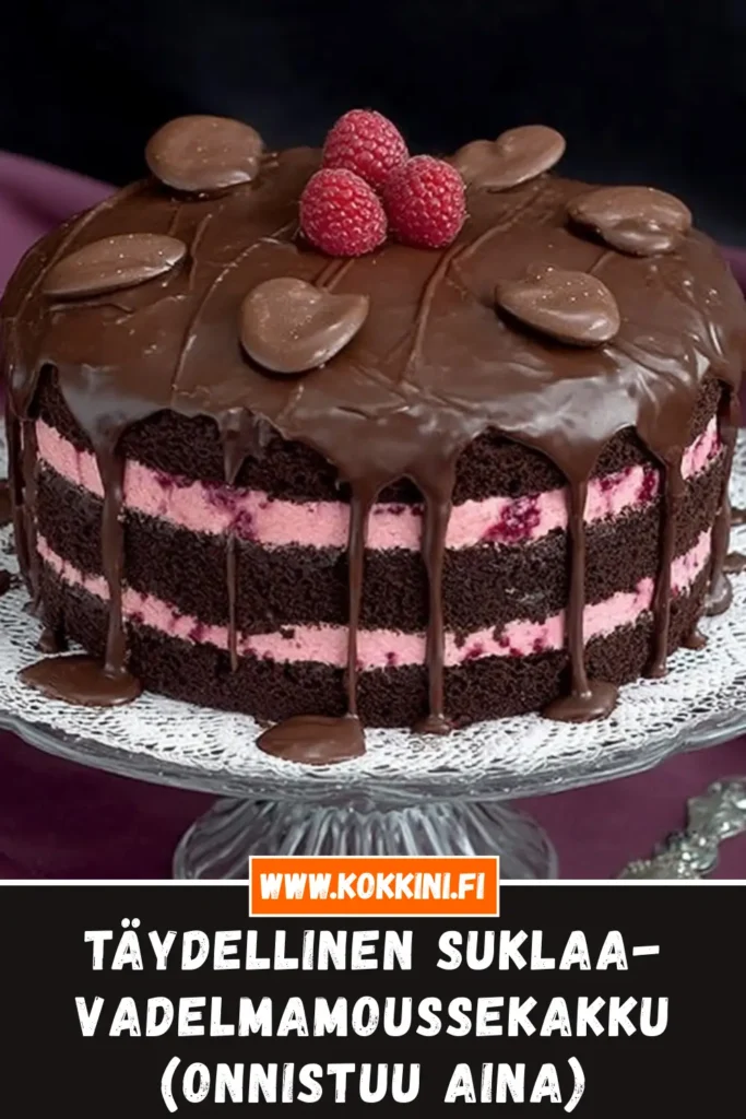 Täydellinen suklaa-vadelmamoussekakku (onnistuu aina)