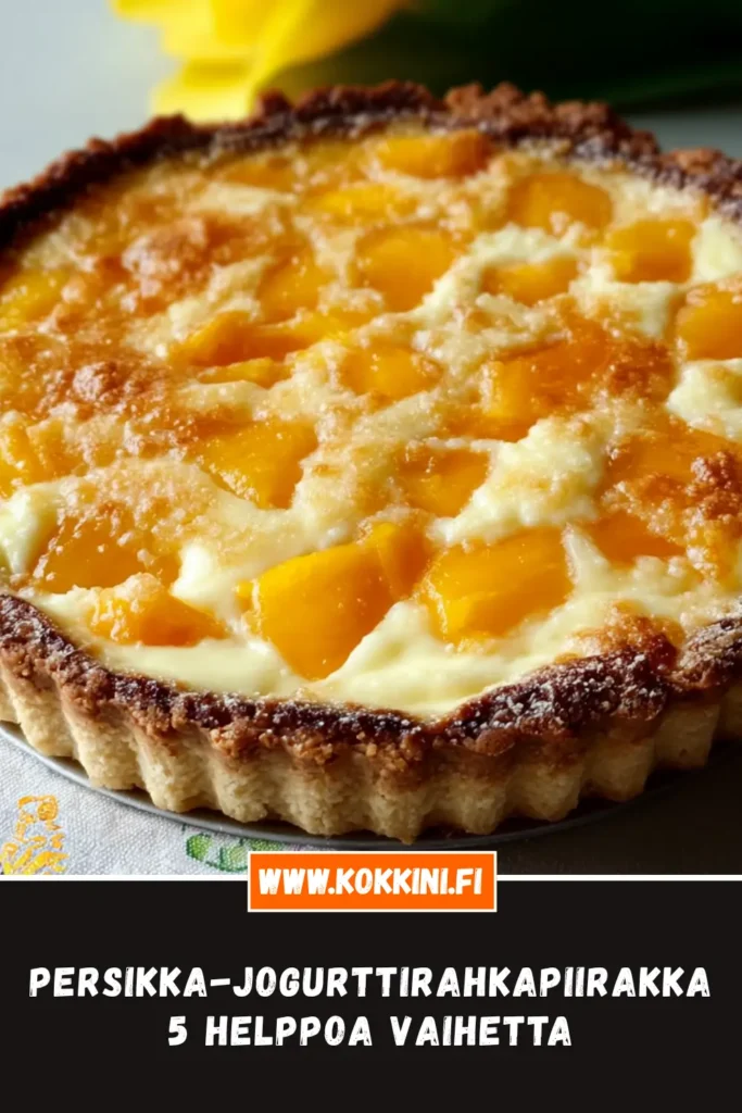 Persikka-jogurttirahkapiirakka: 5 helppoa vaihetta
