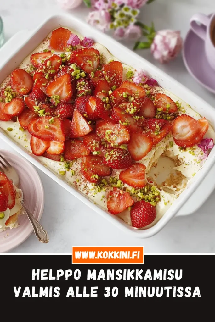 Helppo mansikkamisu valmis alle 30 minuutissa