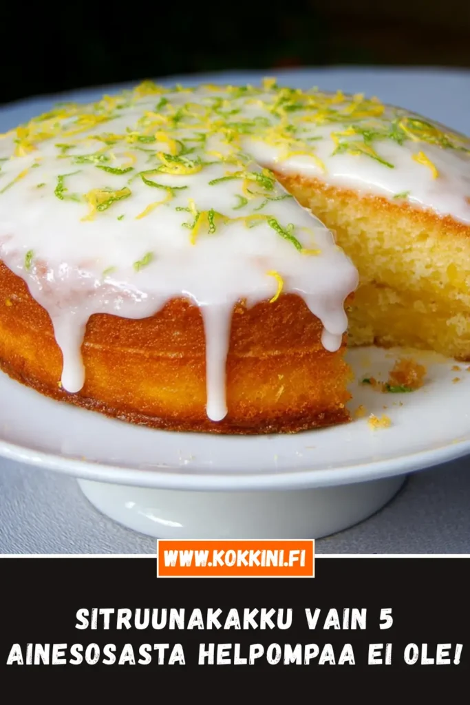 Sitruunakakku vain 5 ainesosasta – helpompaa ei ole!