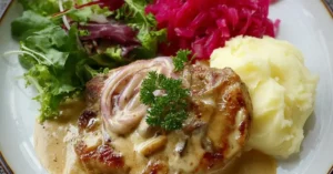 Porsaankyljyksiä sipuli-kermakastikkeessa alle 30 min