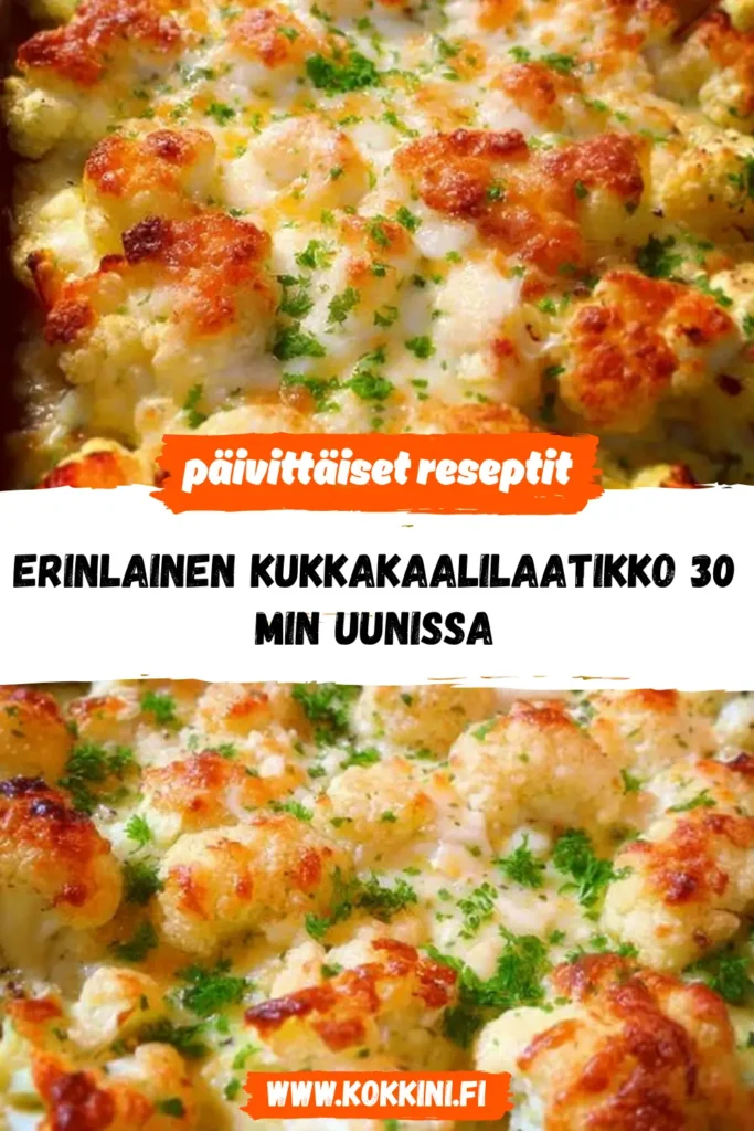 Erinlainen kukkakaalilaatikko 30 min uunissa