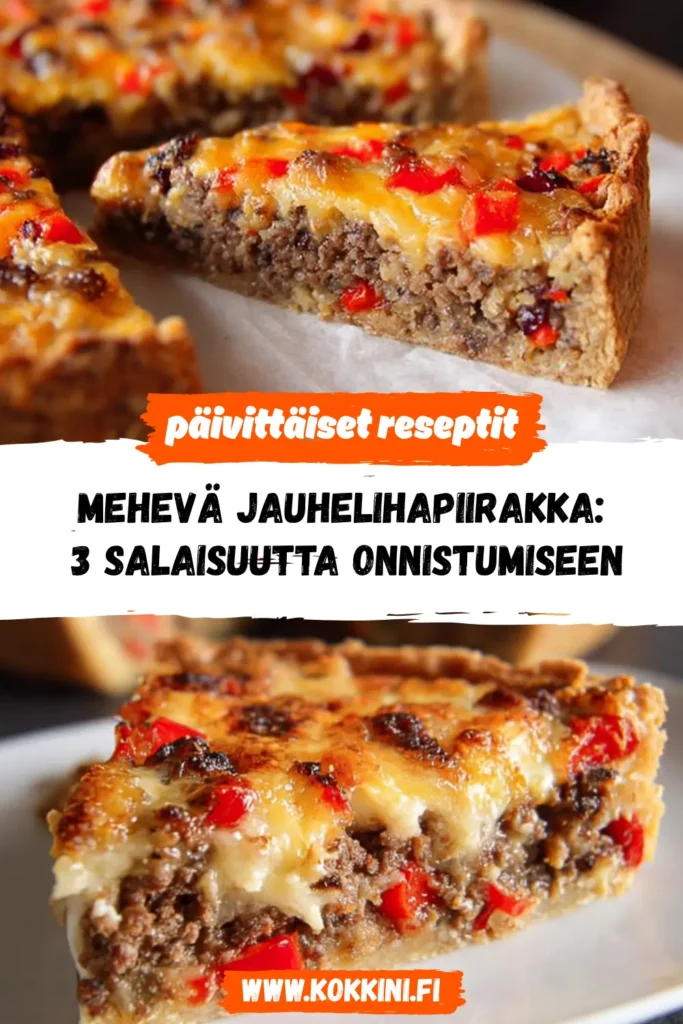 Mehevä jauhelihapiirakka: 3 salaisuutta onnistumiseen