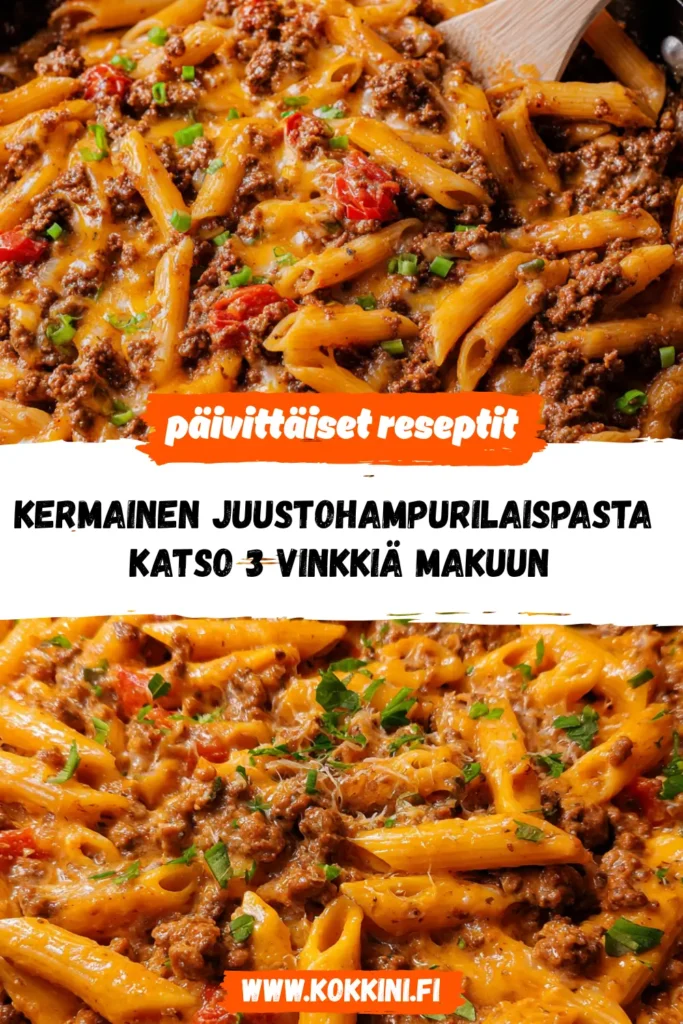 Kermainen juustohampurilaispasta - katso 3 vinkkiä makuun