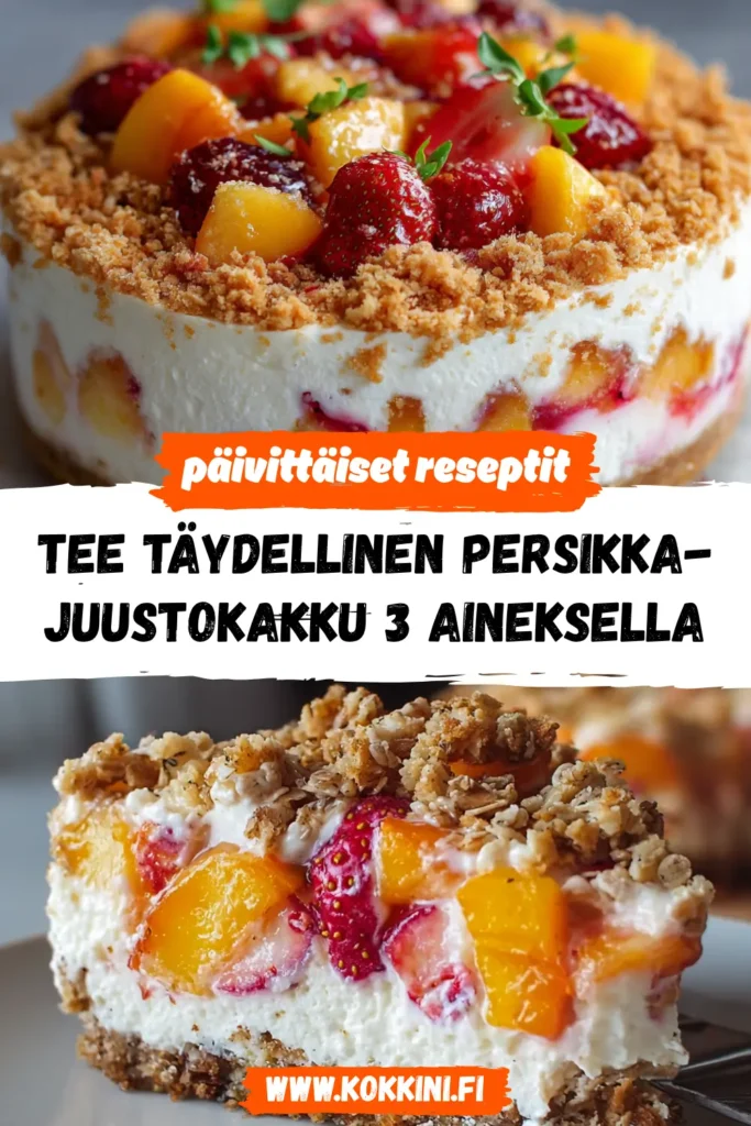 Tee täydellinen persikka-juustokakku 3 aineksella