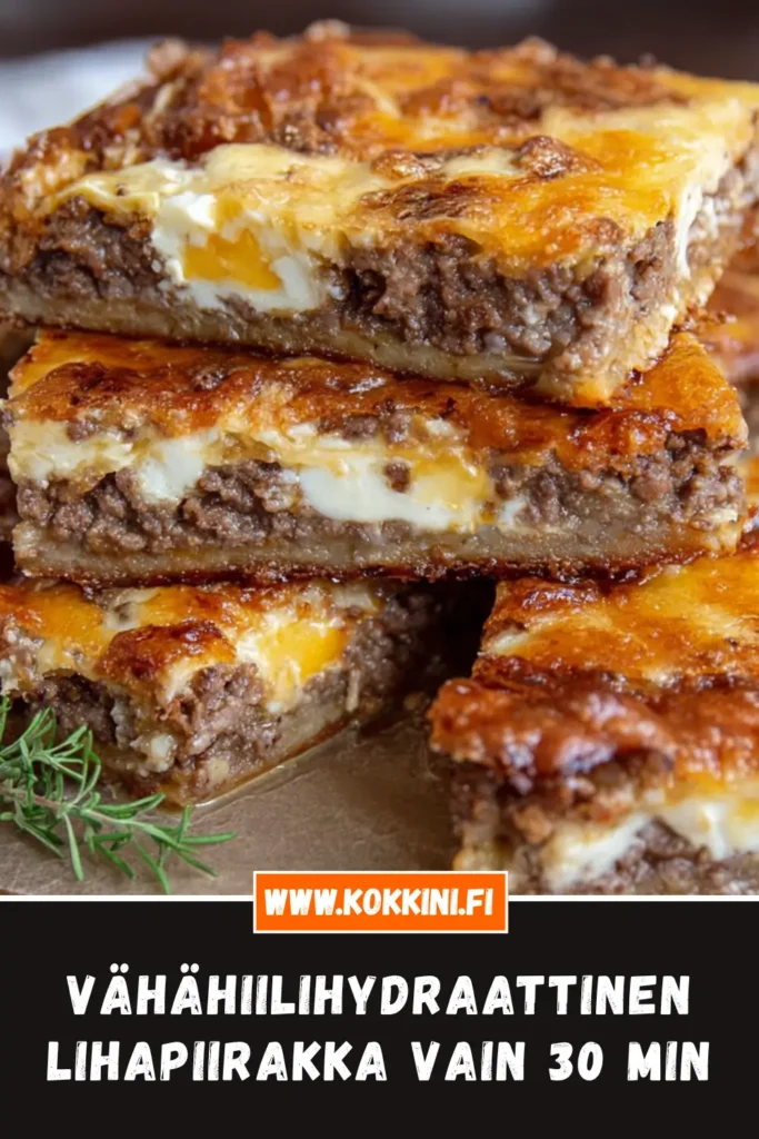 Vähähiilihydraattinen lihapiirakka vain 30 min