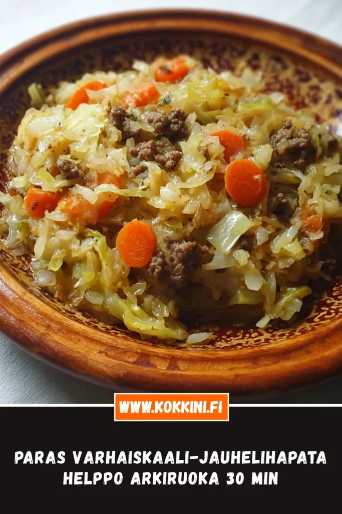 Paras Varhaiskaali-jauhelihapata – helppo arkiruoka 30 min