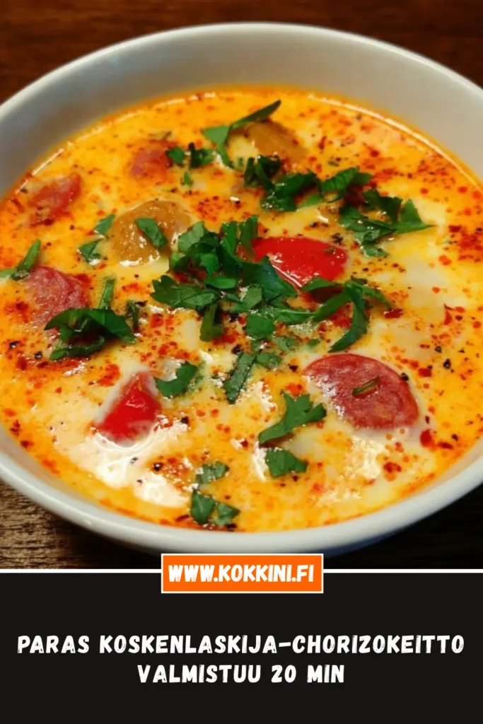 Paras Koskenlaskija-chorizokeitto valmistuu 20 minuutissa