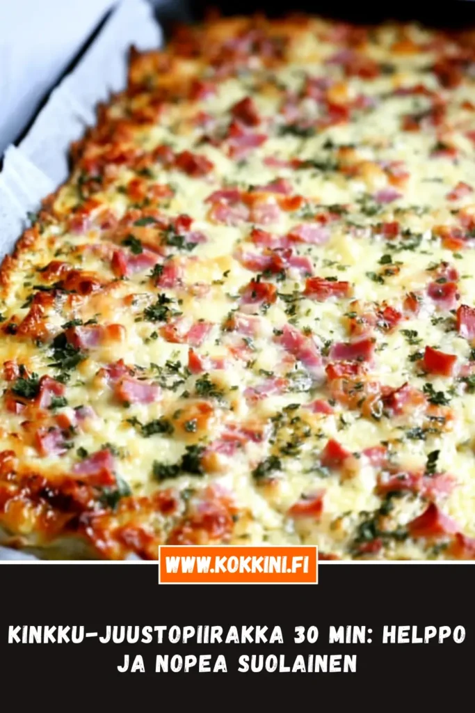 Kinkku-juustopiirakka 30 min: Helppo ja nopea suolainen