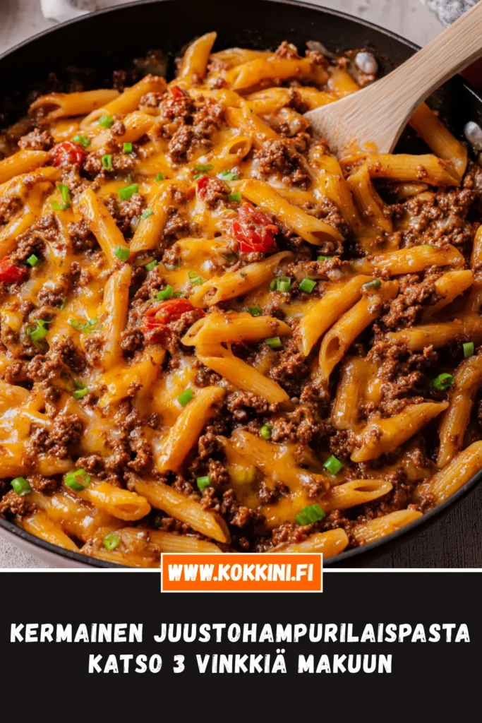 Kermainen juustohampurilaispasta - katso 3 vinkkiä makuun