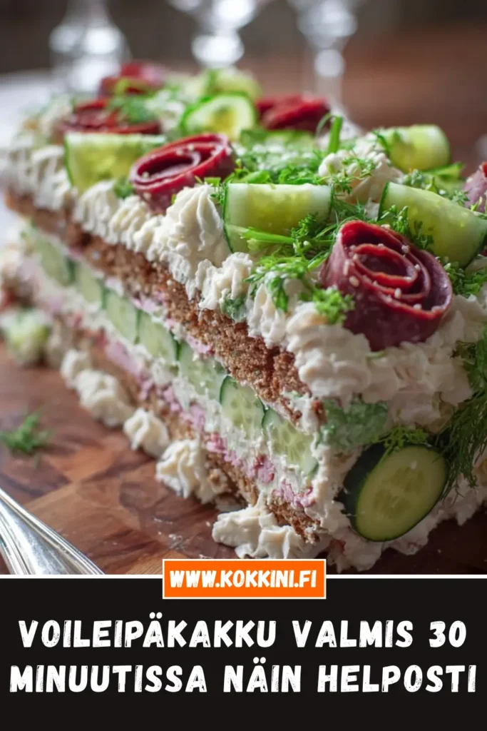 Voileipäkakku valmis 30 minuutissa – näin helposti