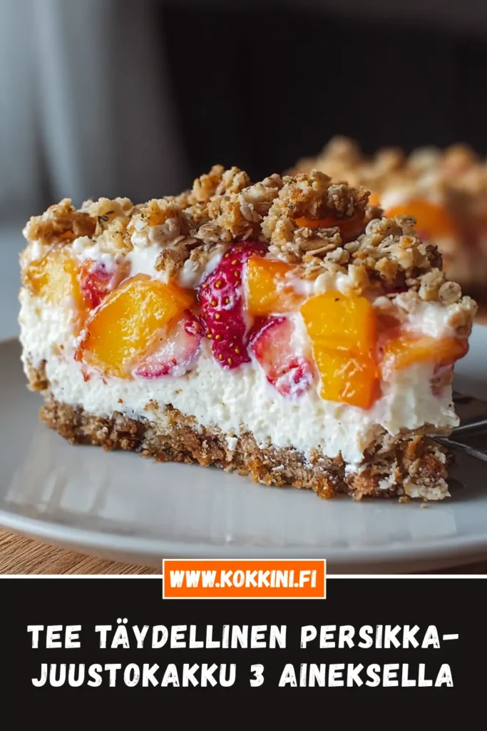 Tee täydellinen persikka-juustokakku 3 aineksella