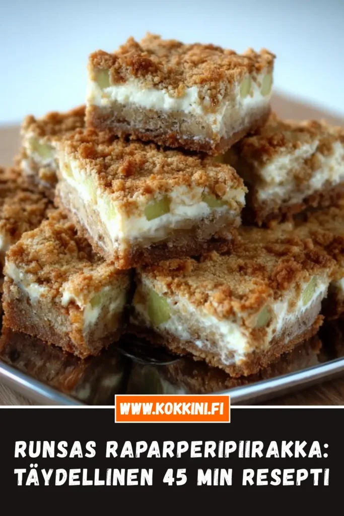 Runsas raparperipiirakka: täydellinen 45 min resepti